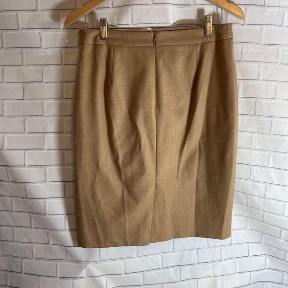 J. Crew Wool No. 2 Pencil Skirt Deep Tan S… - Picture 3 of 7